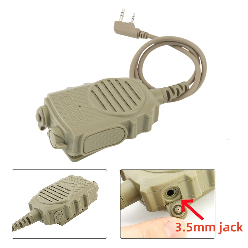 TS TAC-SKY Tactical Handheld Microphone PTT K 2 Pin Plug for 7.00mm Plug Headset