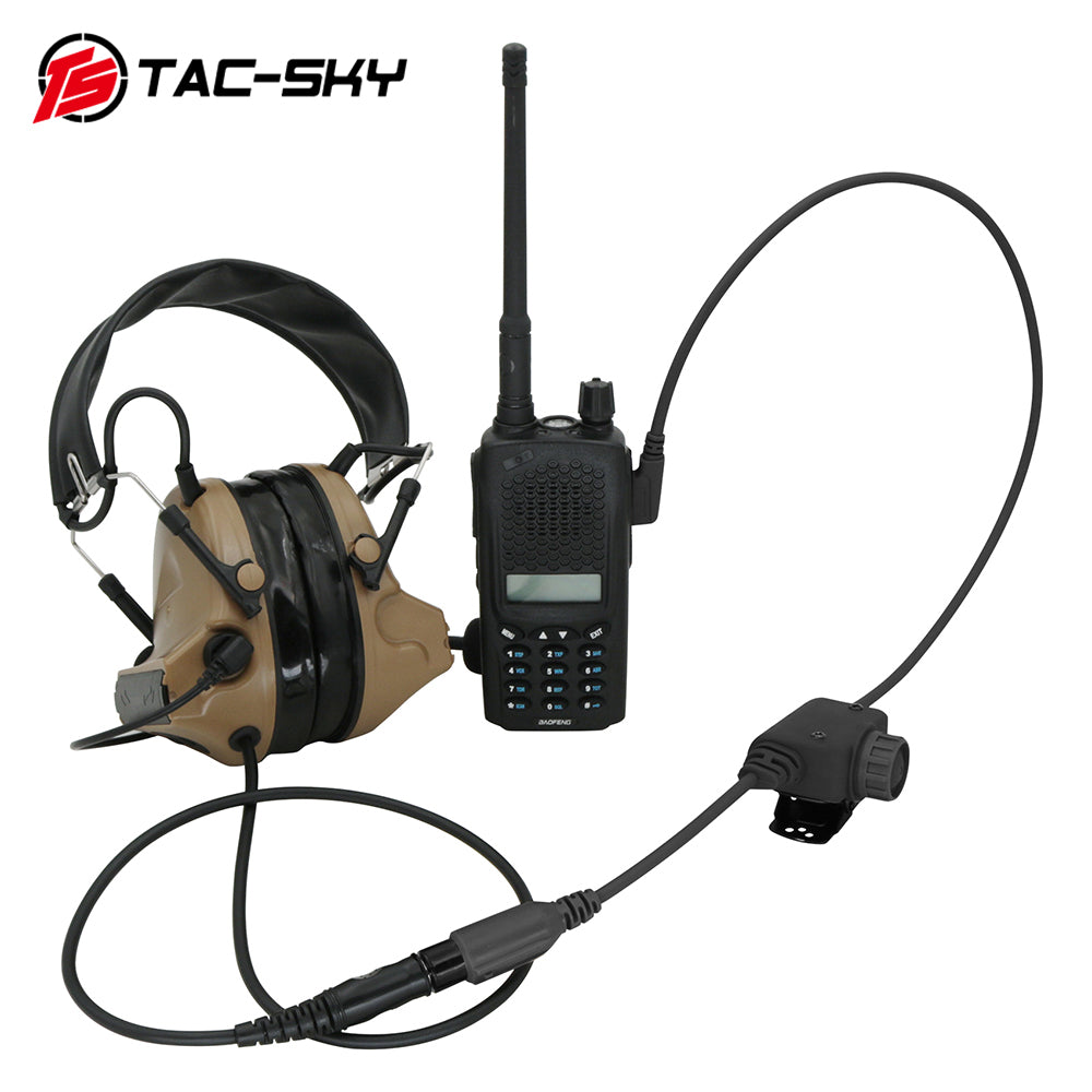 TS TAC-SKY PTT K 2 Pin Plug Compatible with Baofeng UV5R Walkie-talkie Compatible with Comtac II/III Tactical Headset