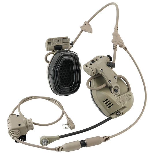 TAC-SKY RAC Tactical Headset Communica Pickup Noise Reduction for Fast Helmet ARC Rail Adapter Tactical High-cut Headset RAC PTT