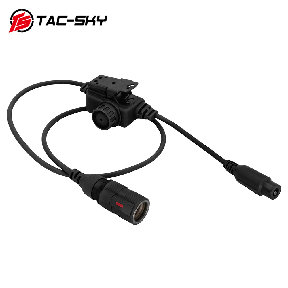 TS TAC-SKY 6 Pin Plug PTT Push to Talk Adapter for C2/C3 Tactical Airsoft Shooting Headset