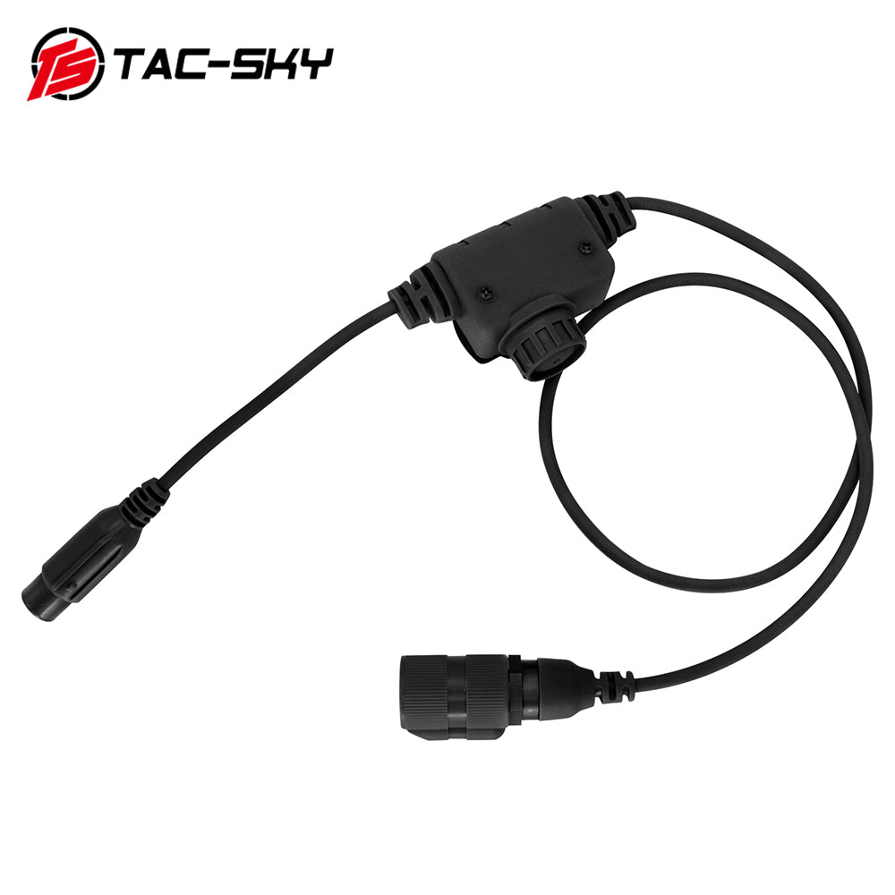 TS TAC-SKY 6 Pin Plug PTT Push to Talk Adapter for C2/C3 Tactical Airsoft Shooting Headset