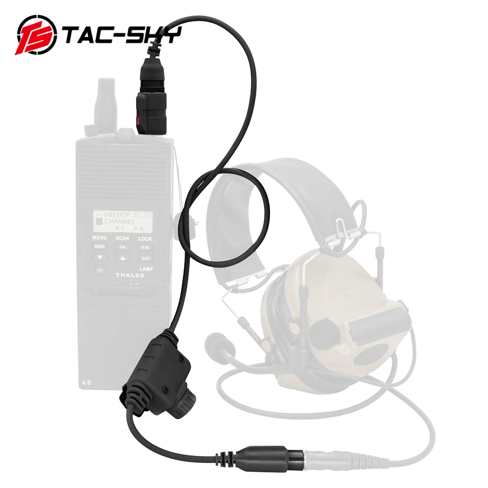TS TAC-SKY 6 Pin Plug PTT Push to Talk Adapter for C2/C3 Tactical Airsoft Shooting Headset