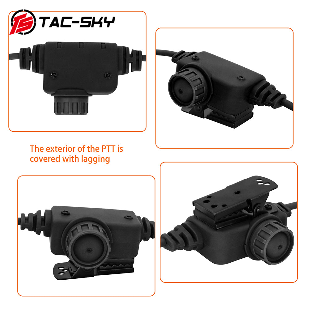 TS TAC-SKY 6 Pin Plug PTT Push to Talk Adapter for C2/C3 Tactical Airsoft Shooting Headset