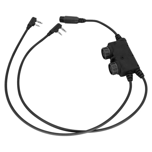 TS TAC-SKY Dual Communication PTT K 2 Pin Plug Compatible with COMTA Tactical Headset