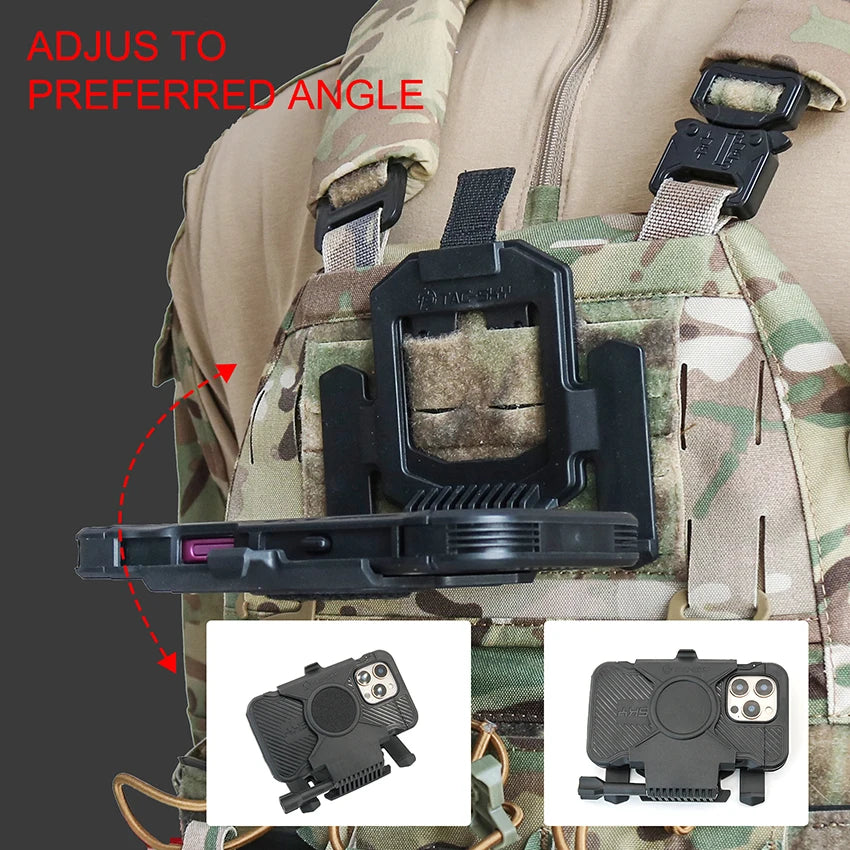TAC-SKY Tactical MOLLE Vest Phone Mount Compatible with iPhone 16 Pro Max  for tactical navigation and hunting