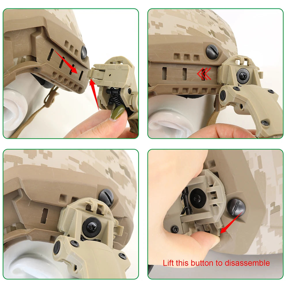 TAC-SKY Tactical Helmet ARC Rail Adapter Compatible AMP Headset Communication Noise Reduction AMP Headset