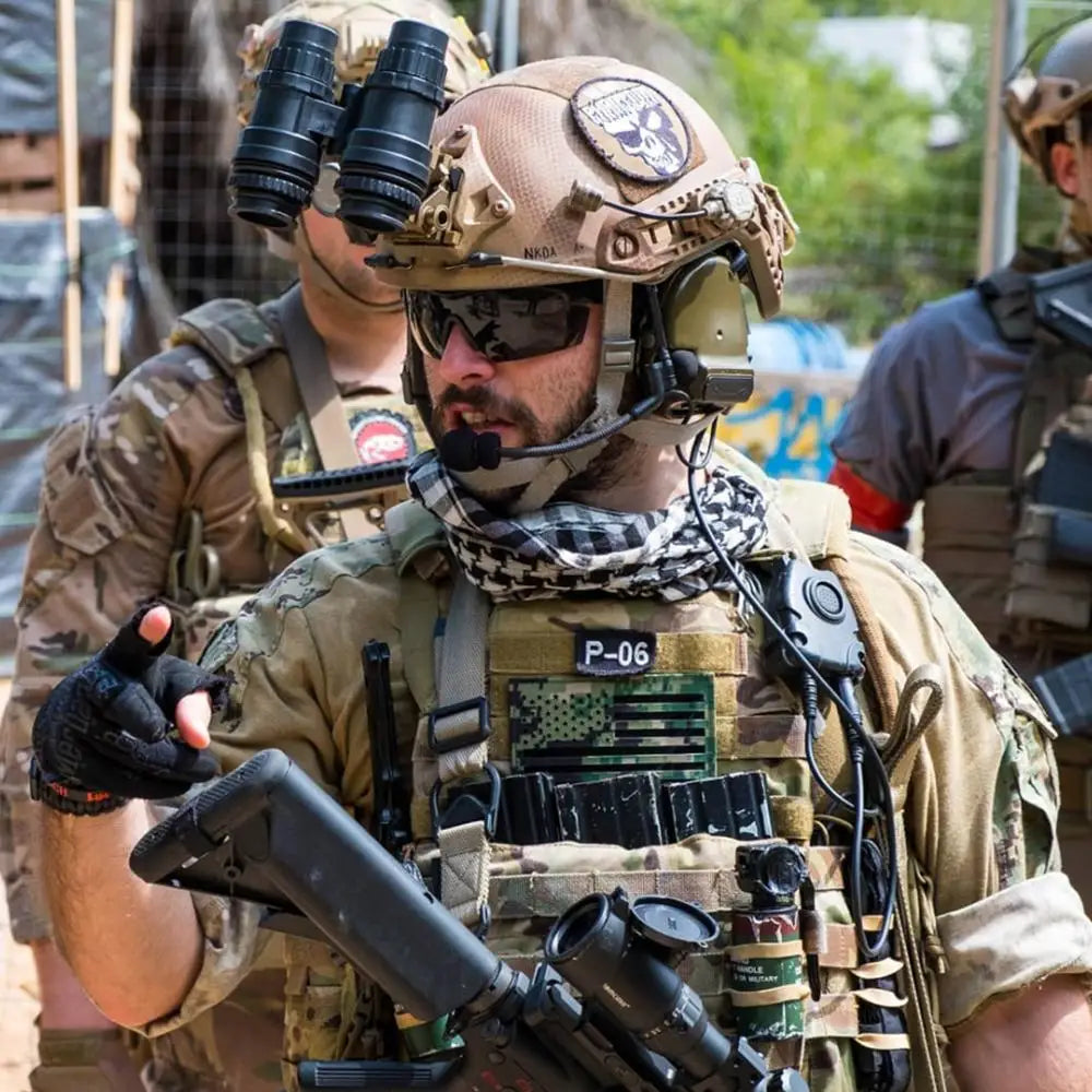 TAC-SKY Tactical Headset Civilian U94  PTT Button Walkie-Talkie Headset Plug Adapter Airsoft Radio Shooting Earmuffs Use