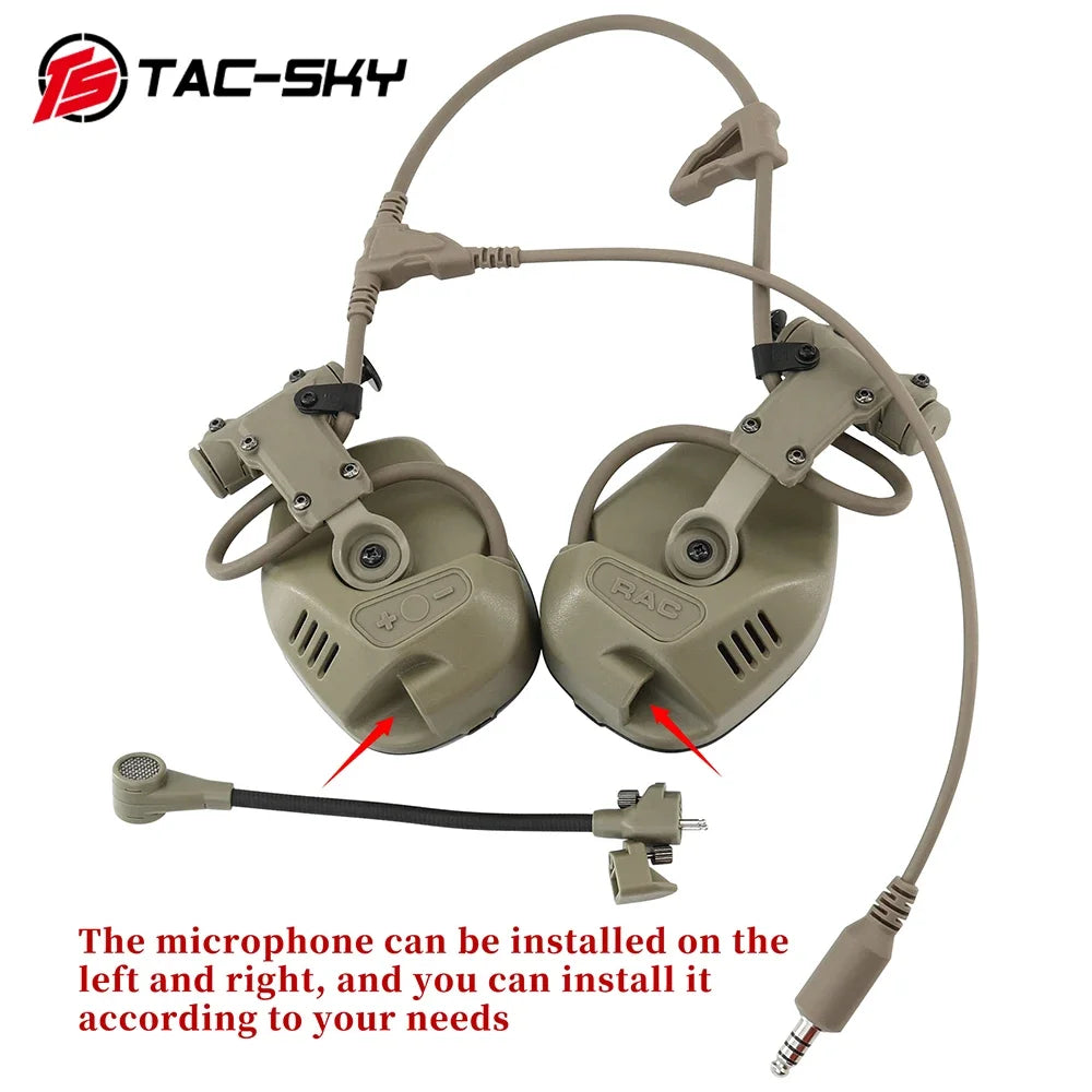 TAC-SKY Tactical RAC Civilian Headset, Compatible with the Fast Helmet ARC Rail Adapter