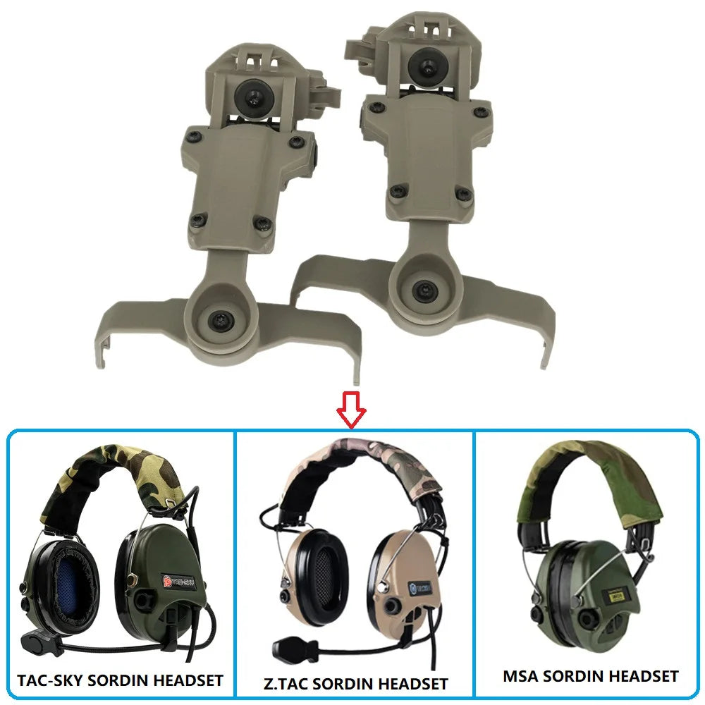 Tactical Helmet ARC Rail Adapter for MSASORDIN Mount, for hearing protection earmuffs for hunting  shooting