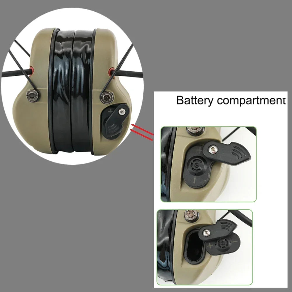TAC-SKY Tactical Electronic Hearing Protection H300B Rear-Mounted Noise-Canceling  Shooting Earmuffs Headset