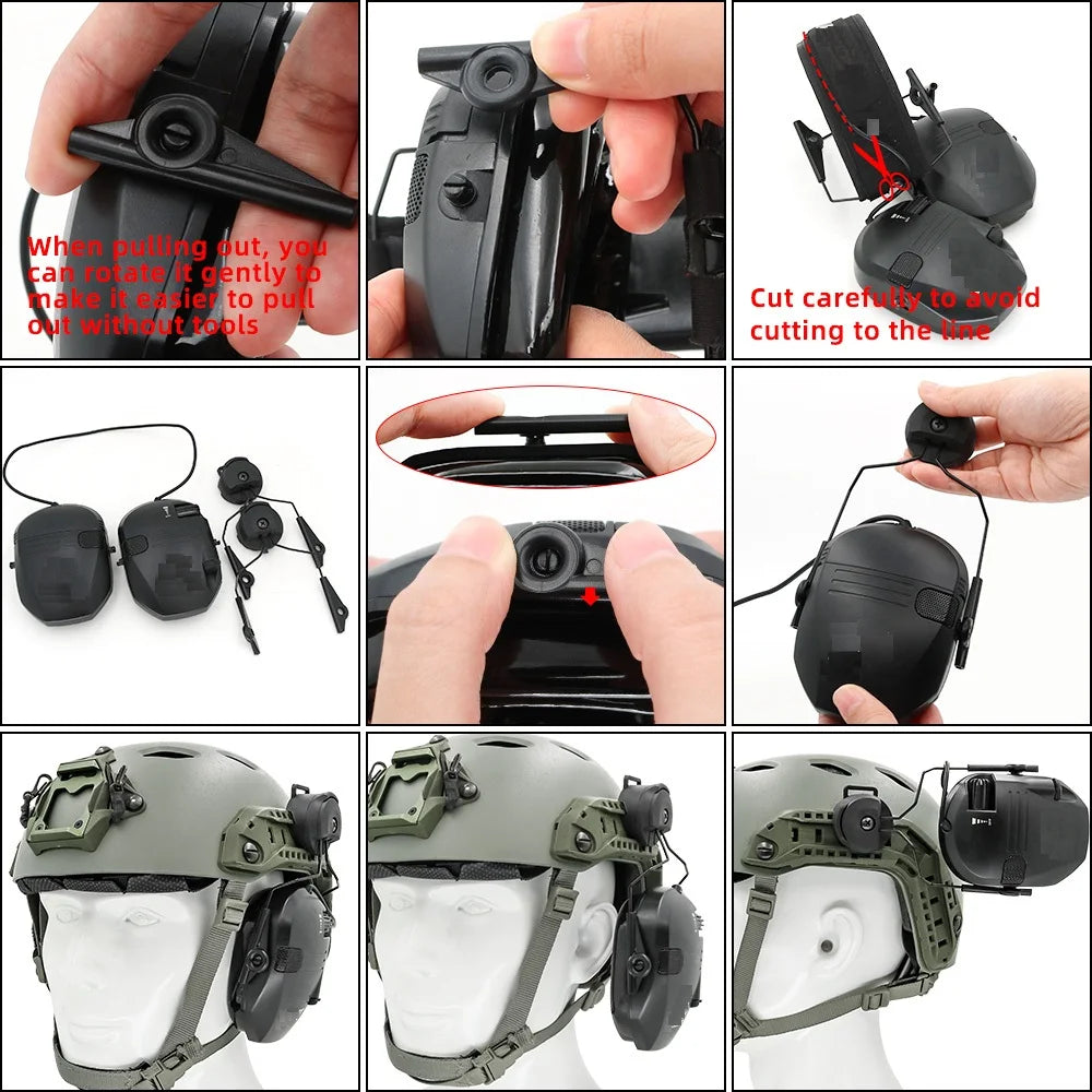 TAC-SKY Tactical Headset ARC Rail Adapters for Walkers Electronic Earmuffs Hearing Protection Shooting Headphone
