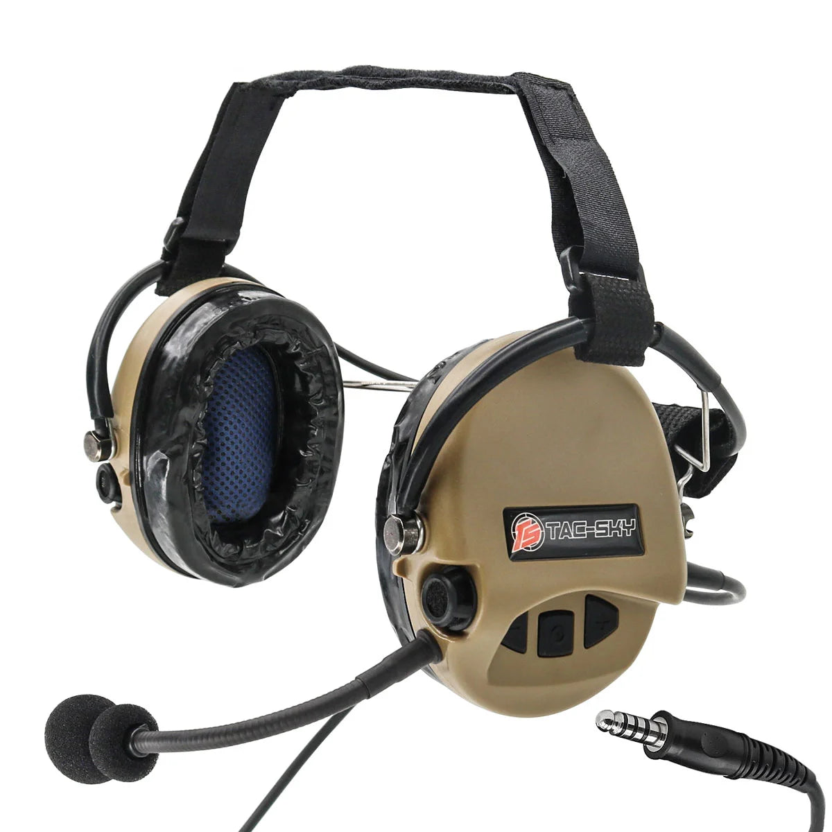 TAC-SKY Tactical for TCI LIBERATOR II Neckband Hearing Protection Shooting Headset for SORDIN Silicone Ear Cups—Civilian Headphones