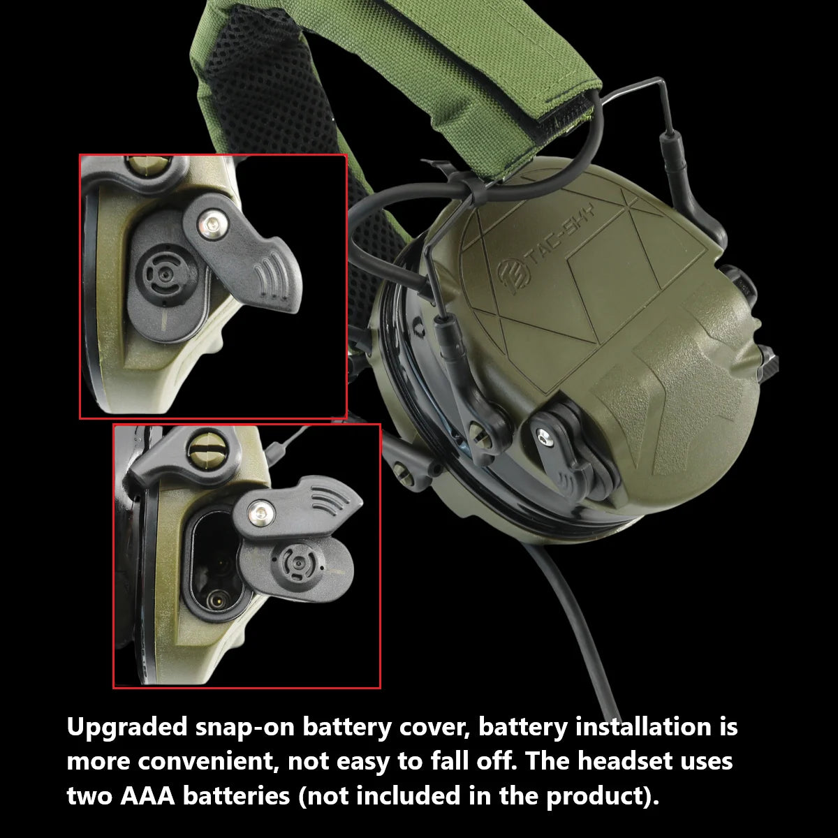 TAC-SKY Tactical Hearing Protection Earmuffs for TAC301—for Electronic Shooting Noise-Canceling Headphones