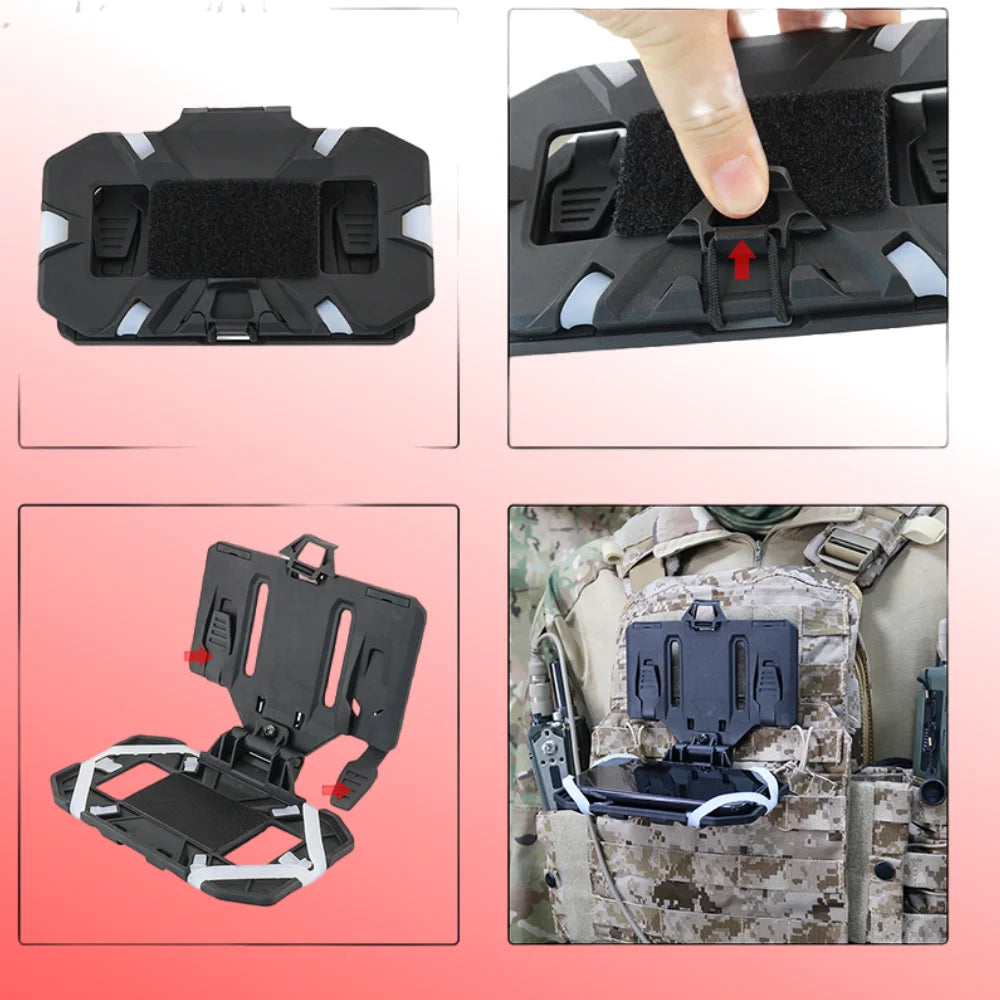 TAC-SKY Tactical Vest Attachment Mobile Phone Holder MOLLE Folding Navigation Board Suitable for Hunting CS Shooting