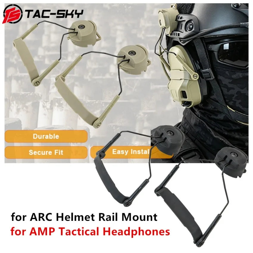 TAC-SKY Tactical Headset Mount Designed for ARC-rail Helmets Compatible with AMP Tactical Headsets