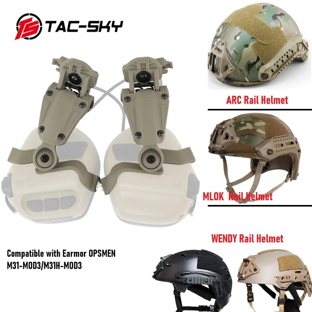 TAC-SKY Tactical Helmet Accessories for ARC/WENDY /MLOK Rail Adapter for EARMOR M31-MOD3 / M31H-MOD3 Civilian Headset