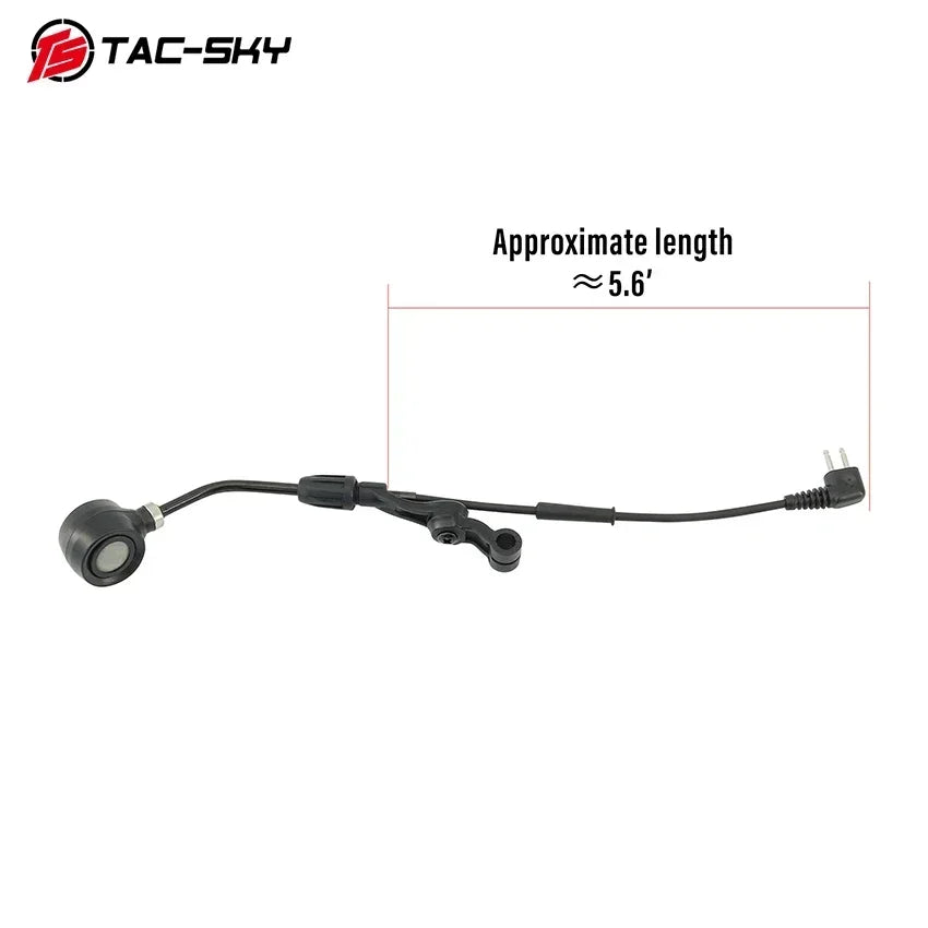 TS TAC-SKY Tactical Boom Microphone Adjustable 2 Pin headphones Accessories Compatible with COMTAC II III IV Shooting Headsets