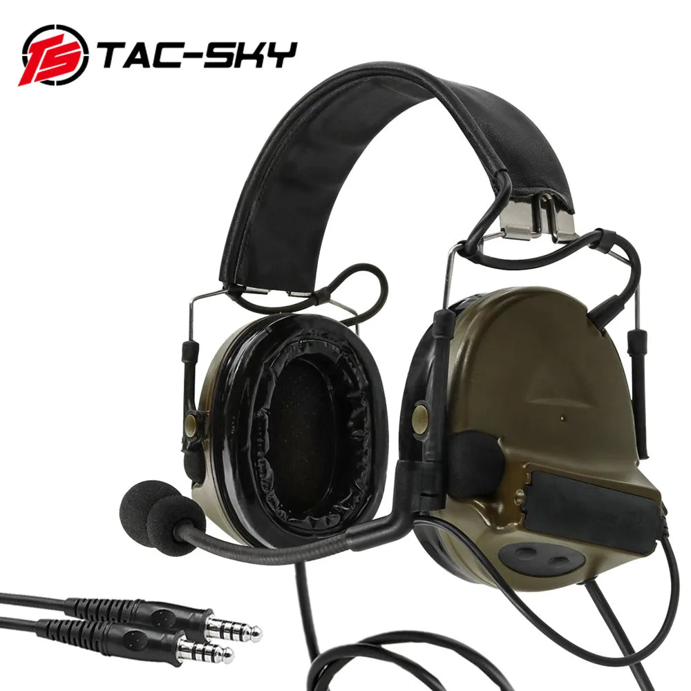 Tactical TACSKYC2 Dual Communication Dual Communication Air Gun Sports  Noise Cancelling Hearing Protection Headset