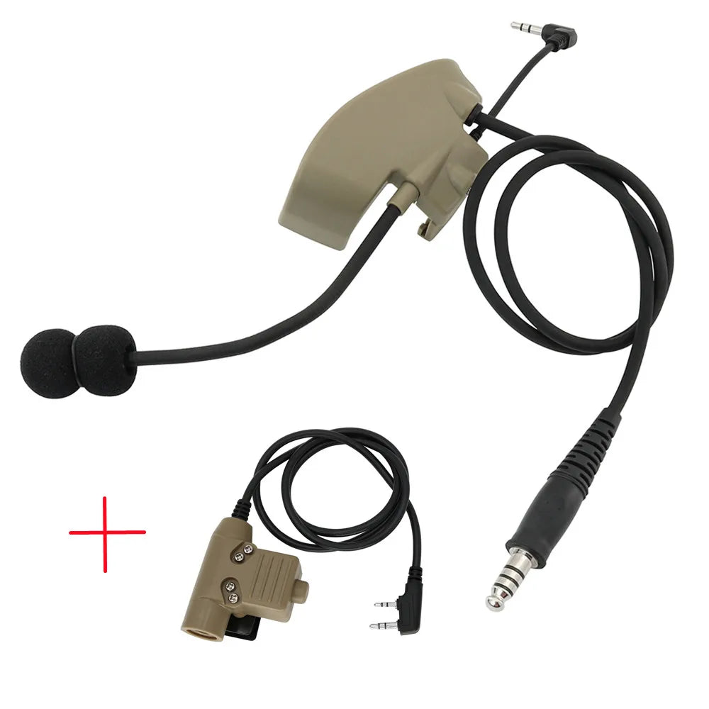 Tactical Headset Accessories Microphone Kit + U94 PTT K2PIN, Compatible with Howard Leight Impact Sports Electronic Earmuffs