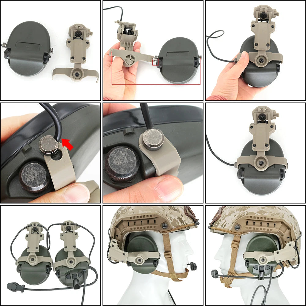 Tactical Helmet ARC Rail Adapter for MSASORDIN Mount, for hearing protection earmuffs for hunting  shooting
