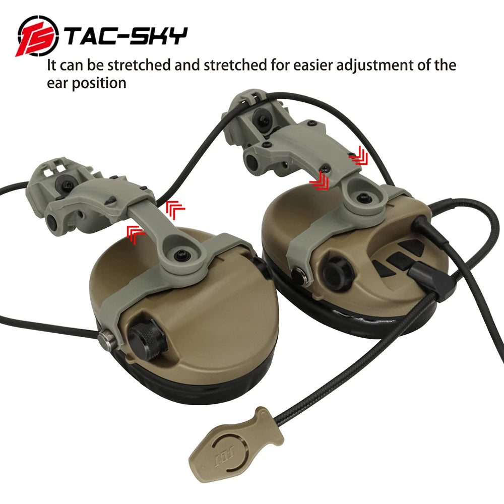 TAC-SKY Tactical Headset ARC Rail Adapter Mount (for Sordin Headsets, with Silicone Earmuffs), Ideal for Outdoor Hunting