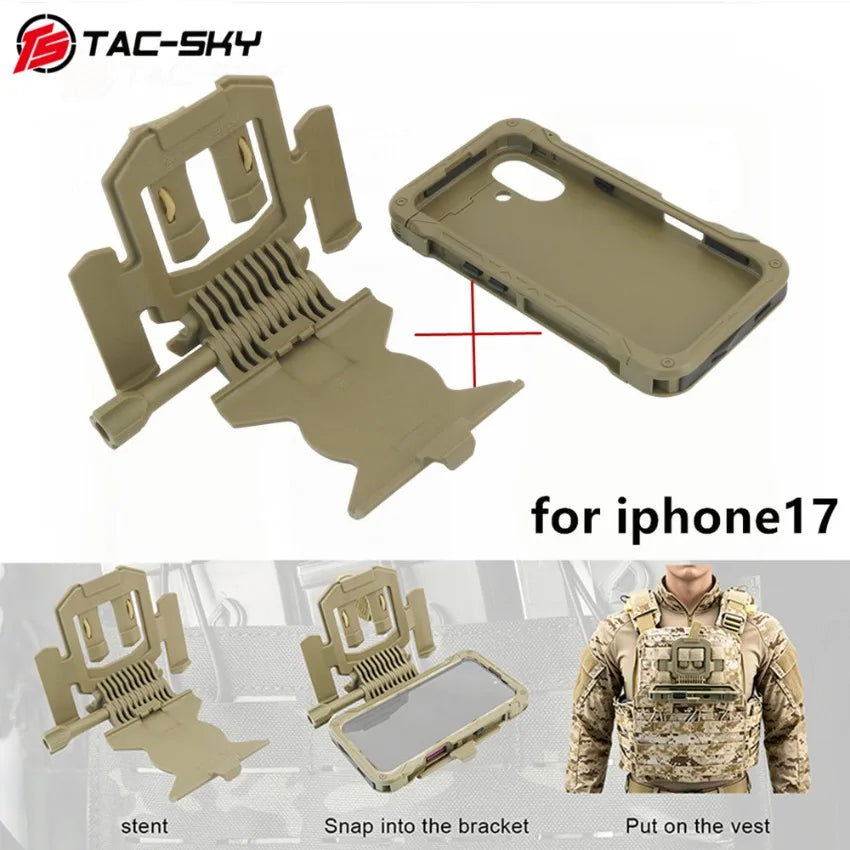 TAC-SKY Tactical Shooting Protective Phone Stand Case Compatible with IPhone 17 and MOLLE Vest Systems