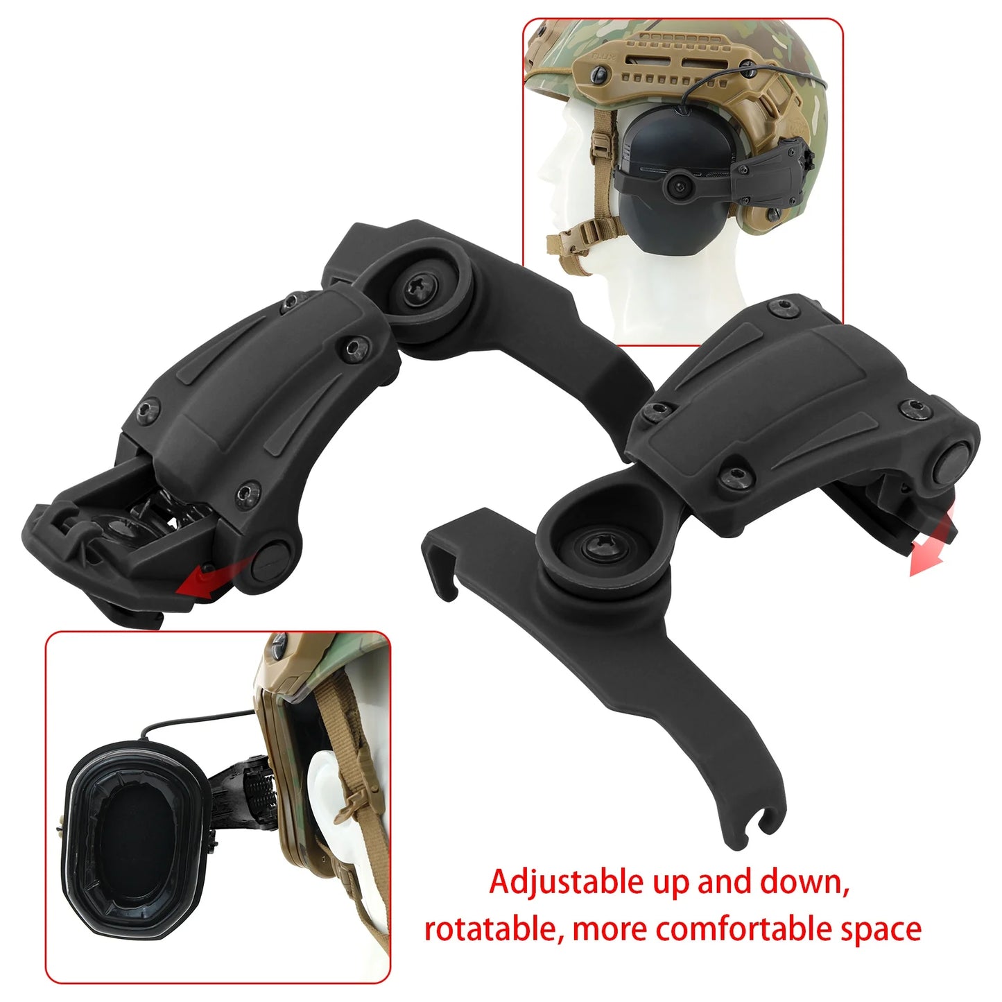 TAC-SKY Tactical Headset Accessory Helmet for M-LOK Rail Compatible with Walker's Razor Slim Electronic Shooting Ear Muffs