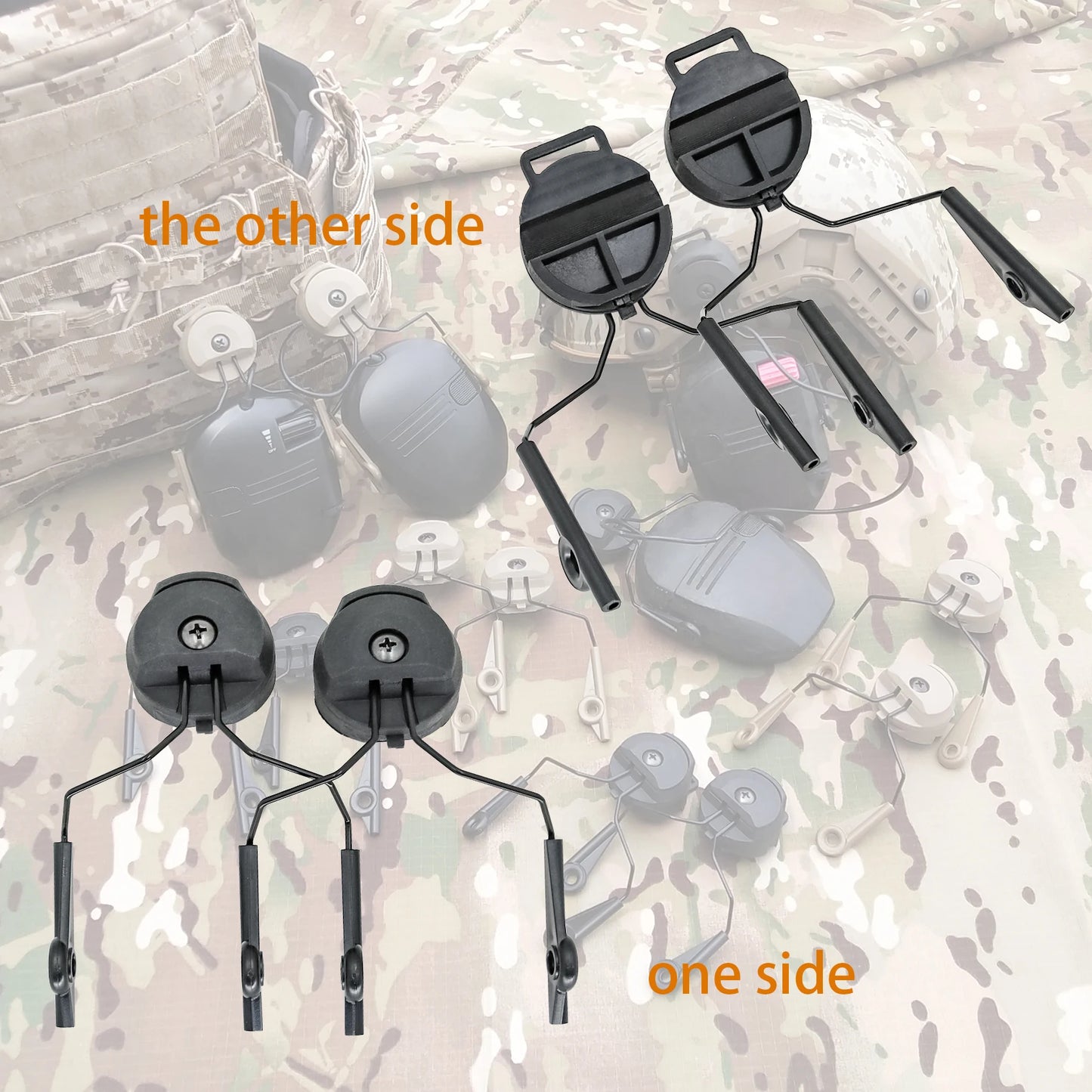TAC-SKY Tactical Headset ARC Rail Adapters for Walkers Electronic Earmuffs Hearing Protection Shooting Headphone