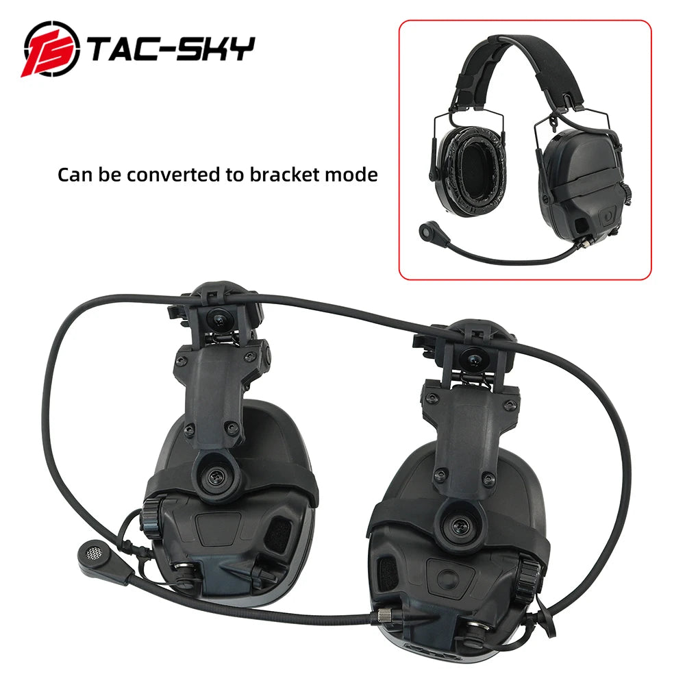 TAC-SKY Tactical ARC Rail-Mounted Single-Channel AMP Communication Headset, Suitable for Hunting and air Shooting