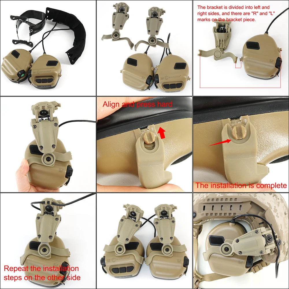 TAC-SKY Tactical Helmet Accessories for ARC/WENDY /MLOK Rail Adapter for EARMOR M31-MOD3 / M31H-MOD3 Civilian Headset
