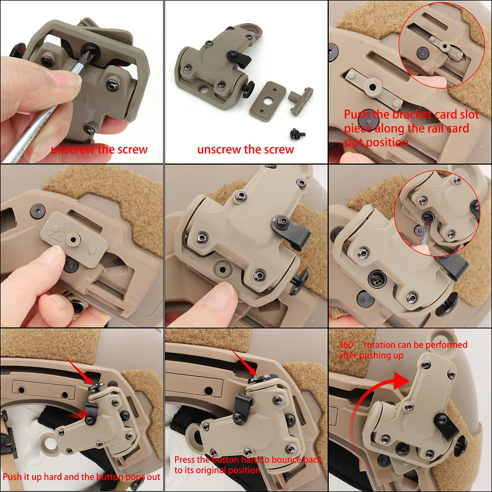 Tactical for WENDY Helmet Rail Adapter, Compatible with RAC Airsoft Headset—T-Bar Mount