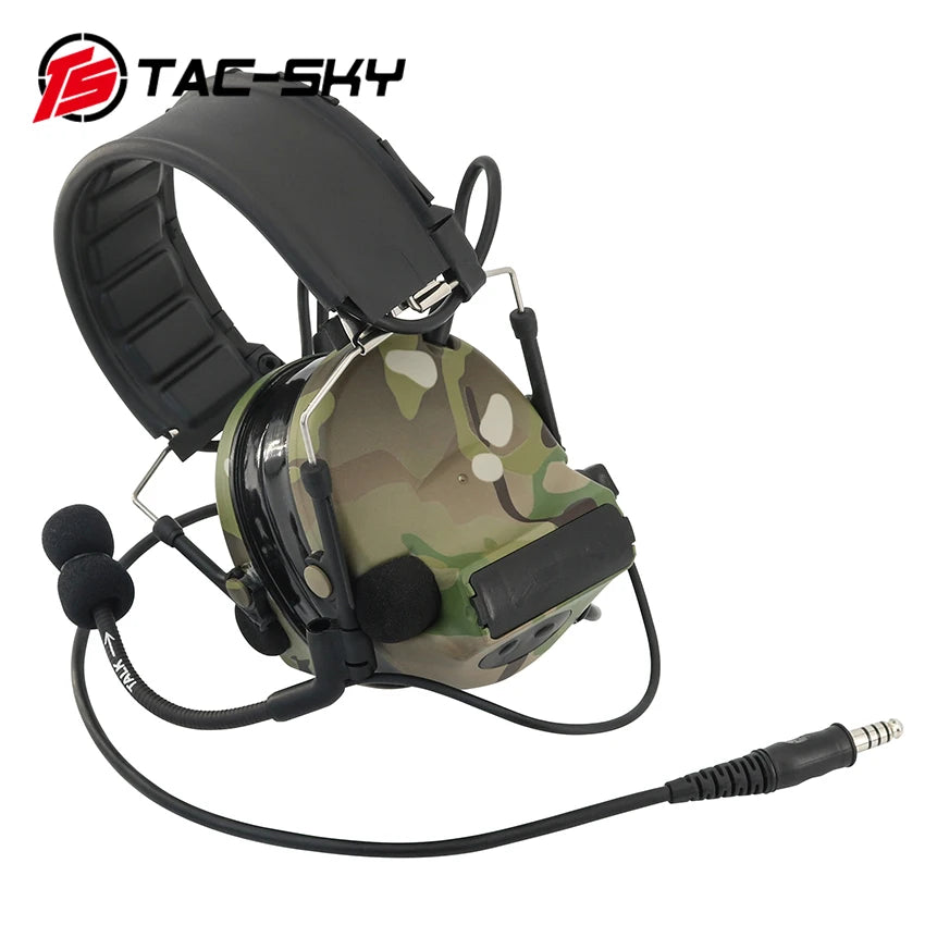 TAC-SKY Tactical for Civilian COMTA II -Grade Airsoft Headset (with Silicone Ear Cups) and Detachable Headband