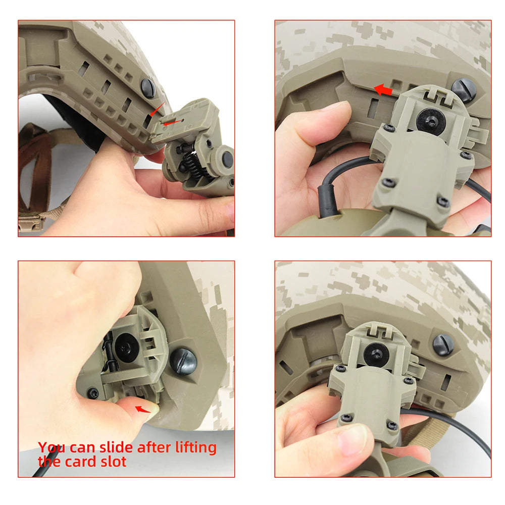 Tactical Helmet ARC Rail Adapter for MSASORDIN Mount, for hearing protection earmuffs for hunting  shooting
