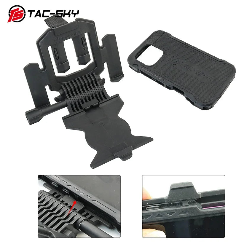 TS TAC-SKY tactical phone mount and phone case for MOLLE tactical vests are compatible only with the iPhone 16 Pro