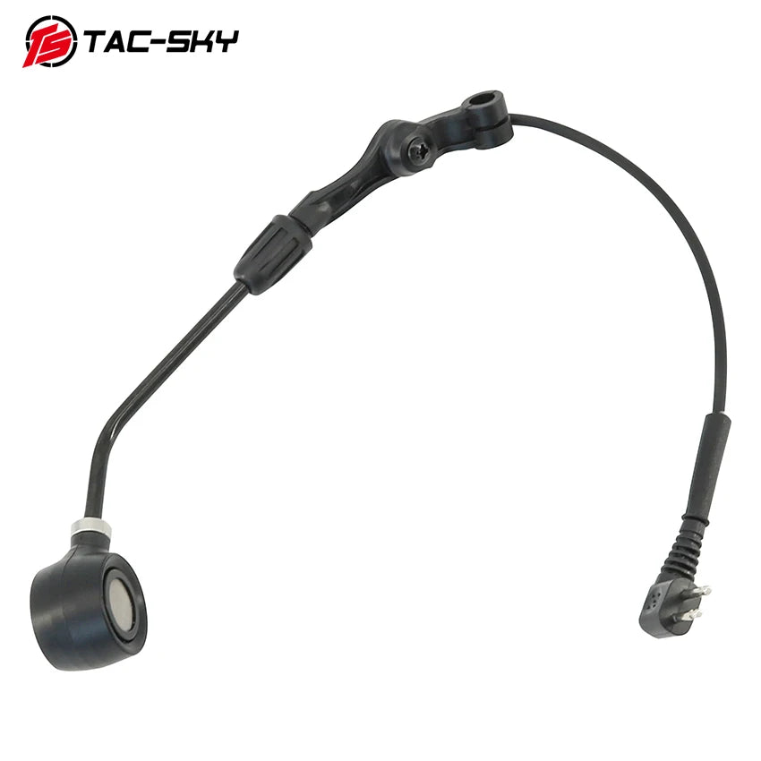 TS TAC-SKY Tactical Boom Microphone Adjustable 2 Pin headphones Accessories Compatible with COMTAC II III IV Shooting Headsets