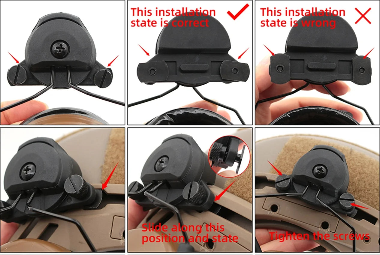 TAC-SKY Tactical Headset Mount Adapter Compatible with SORDIN Headphones for Use with WENDY 2.0 Rail Helmets