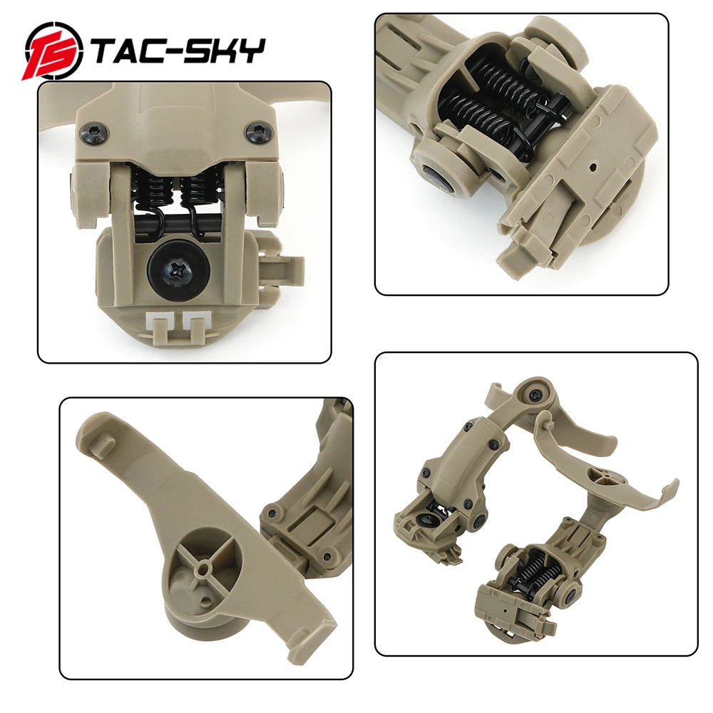 TAC-SKY Tactical Helmet ARC Rail Adapter Compatible AMP Headset Communication Noise Reduction AMP Headset