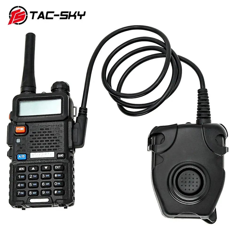 TAC-SKY Tactical Headset Civilian U94  PTT Button Walkie-Talkie Headset Plug Adapter Airsoft Radio Shooting Earmuffs Use