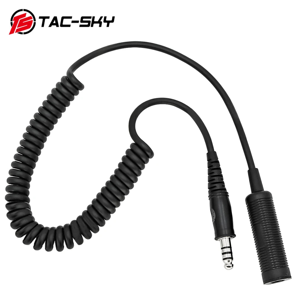 Tac-Sky Tactical Headset Extension Cable Standard Military U-174/U Plug Adapter for Comta i ii iii /Sordin Headset