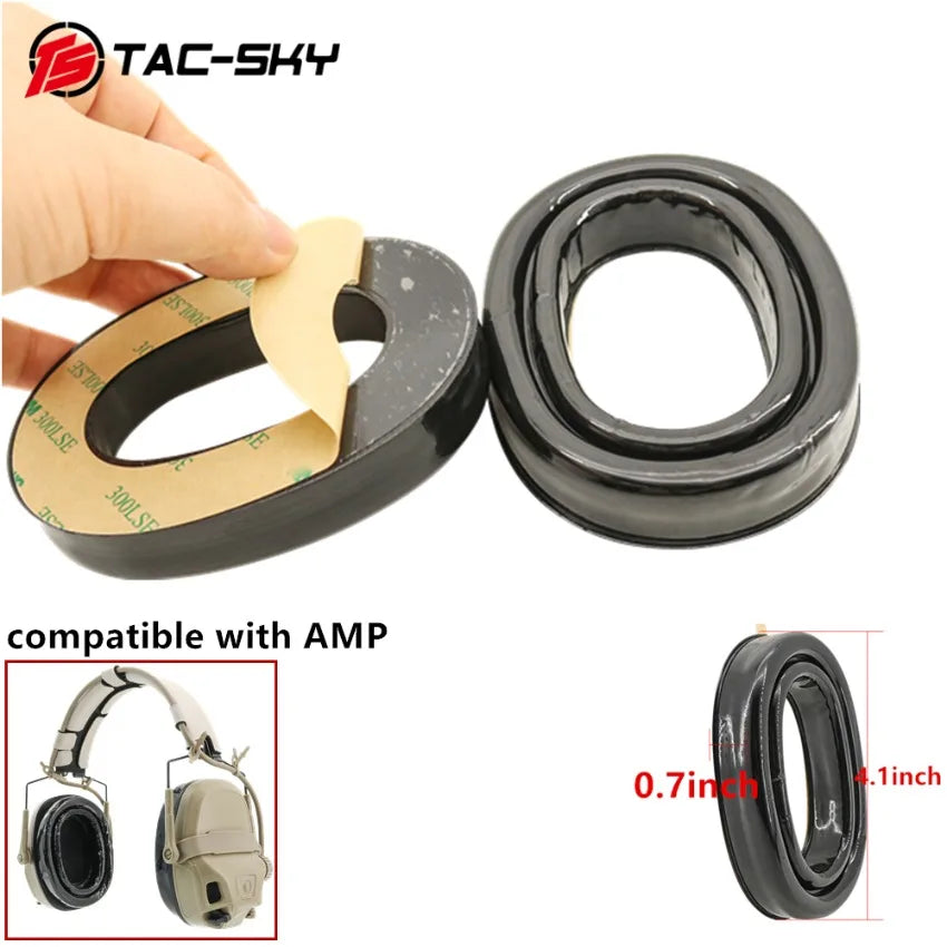 TAC-SKY Tactical New Adhesive Silicone Ear Pads, for AMP Shooting Headphones, Noise-Isolating and Sweat-Resistant