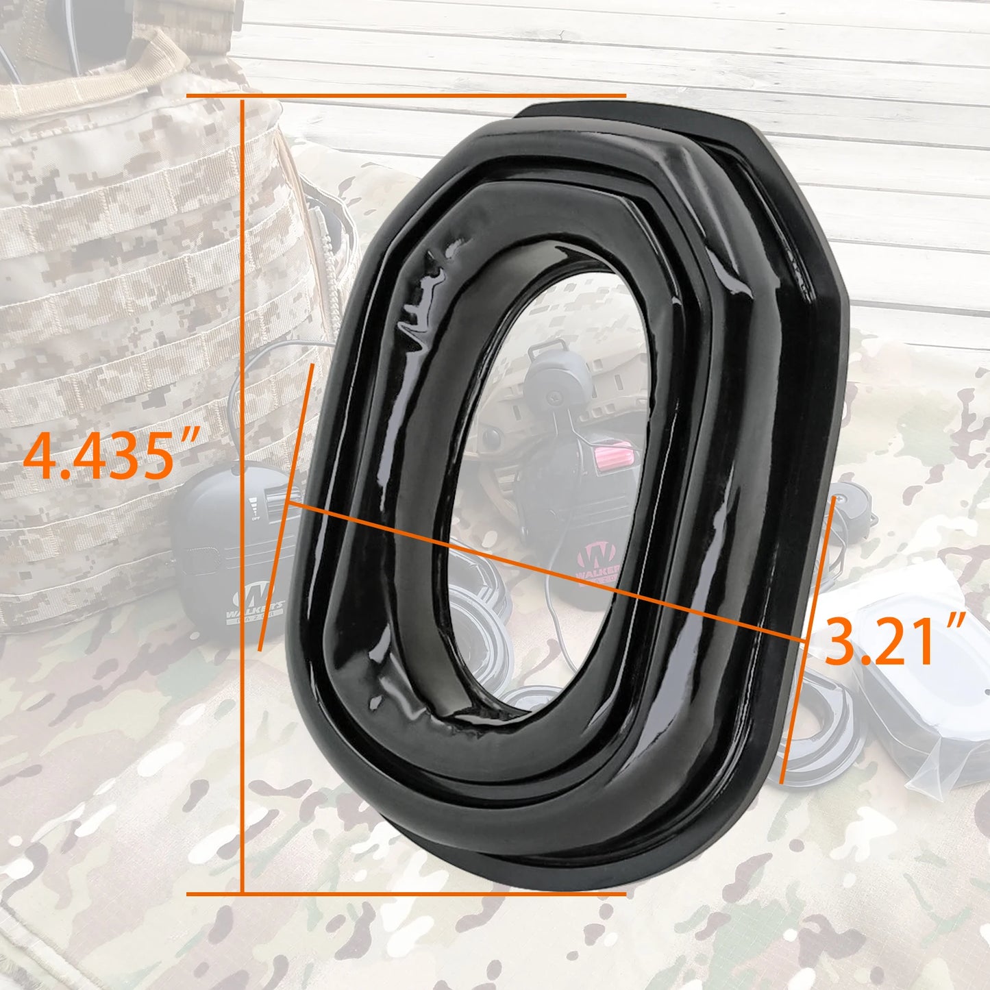 Tactical Noise-Canceling Gel Ear Pads, for Walkers Razor electronic hearing protection headphones
