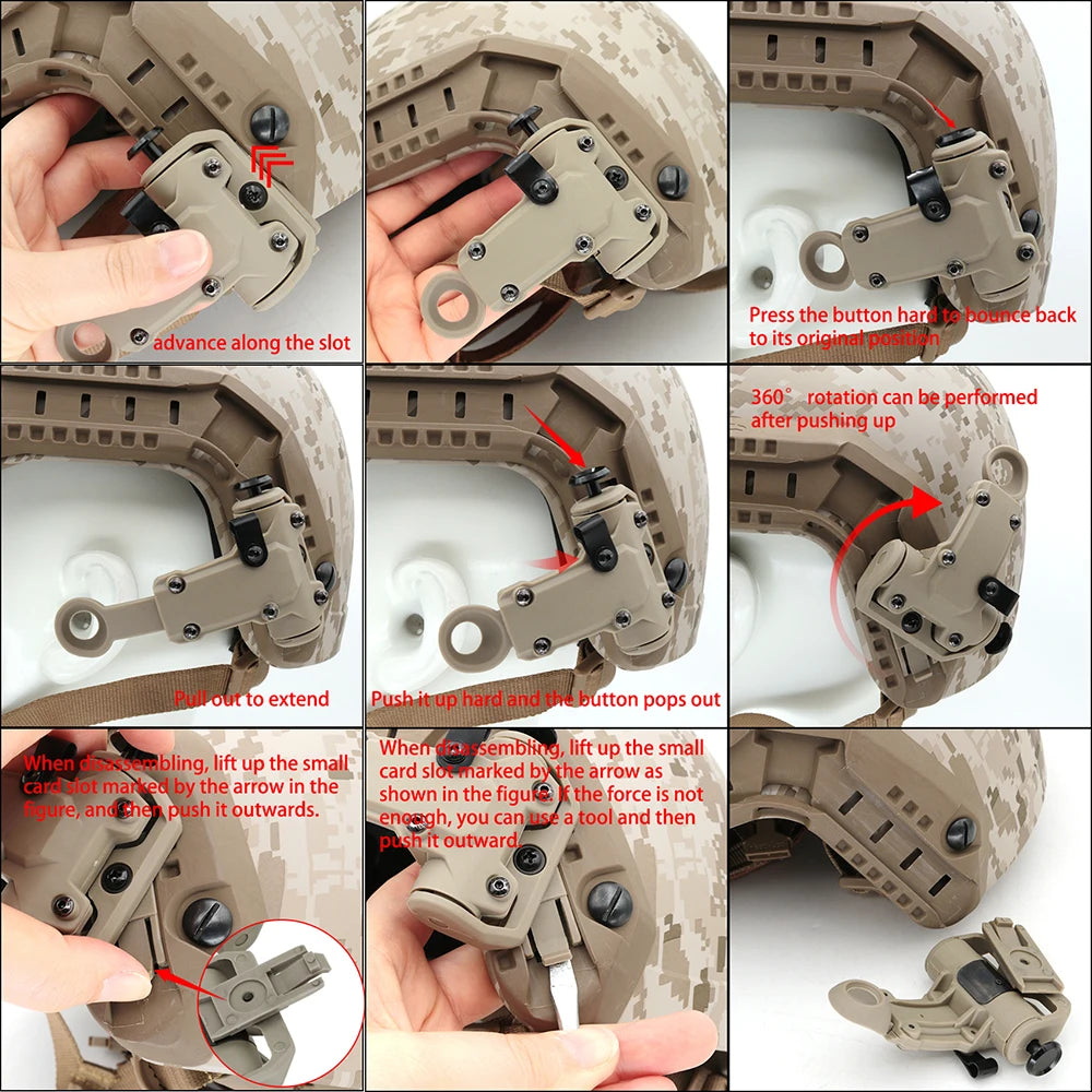 Tactical Helmet ARC Rail Adapter Compatible with RAC Headphones Ideal for Hunting and Shooting