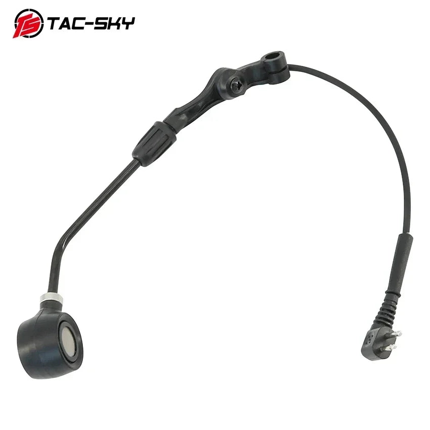 TS TAC-SKY Tactical Boom Microphone Adjustable 2 Pin headphones Accessories Compatible with COMTAC II III IV Shooting Headsets