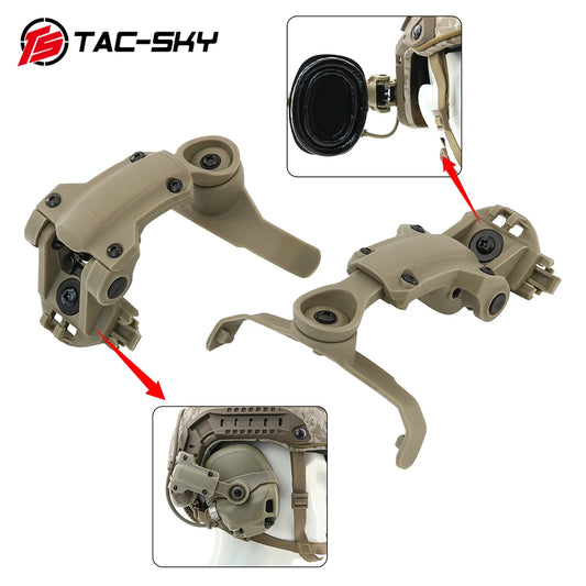 TAC-SKY Tactical Helmet ARC Rail Adapter Compatible AMP Headset Communication Noise Reduction AMP Headset