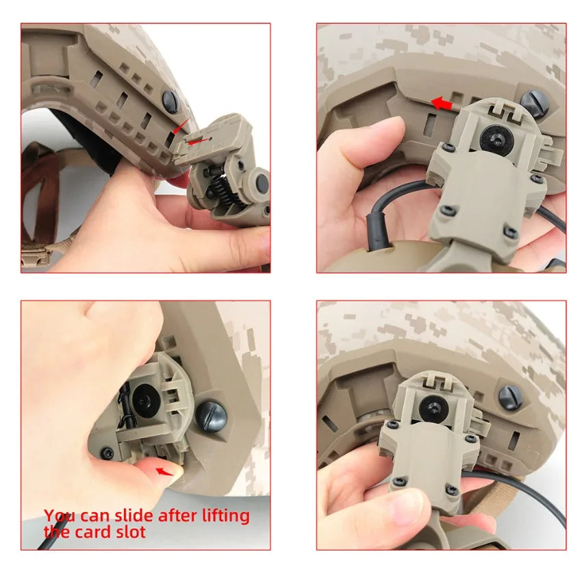 TAC-SKY Tactical Helmet ARC Rail Adapter Mounting , Compatible with COMTA II / III Headsets for Airsoft