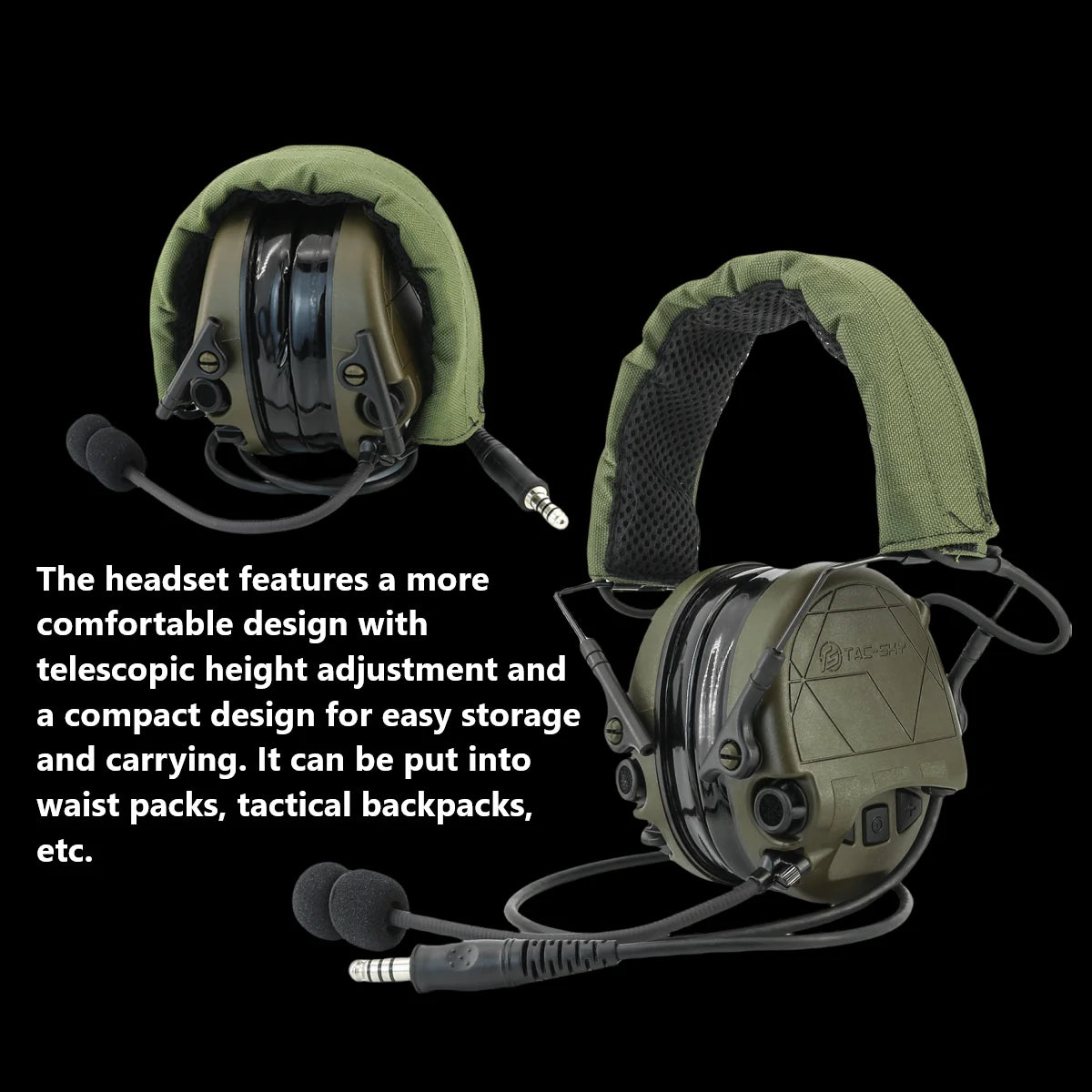 TAC-SKY Tactical Hearing Protection Earmuffs for TAC301—for Electronic Shooting Noise-Canceling Headphones
