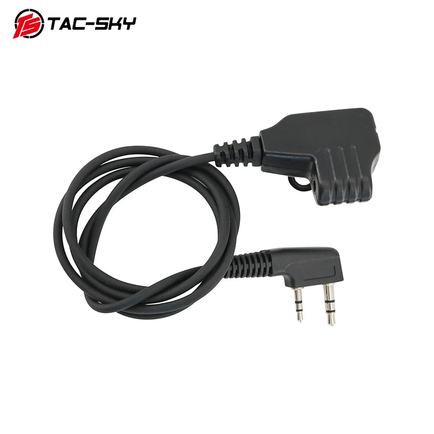 TAC-SKY Tactical Electronic Earmuff Adapter 3.5mm To K 2-Pin Mic Cable for Walker's Razor/Impact Sport Shooting Hunting headset