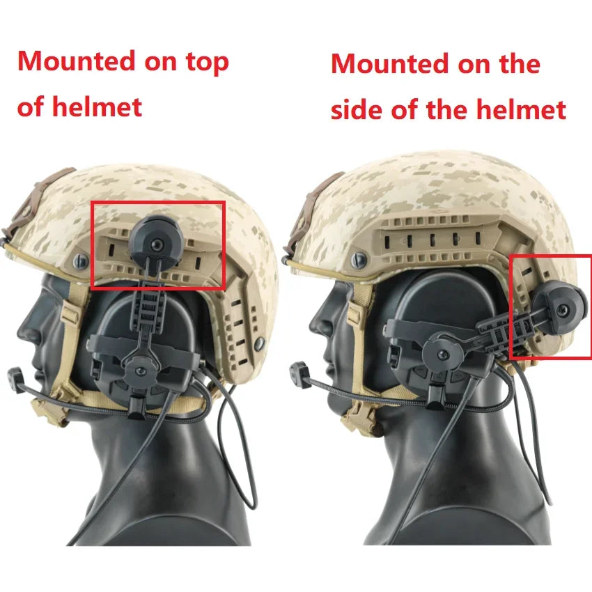 Tactical SORDI Headphones with Active Noise Cancellation for Use with ARC Rail Helmets
