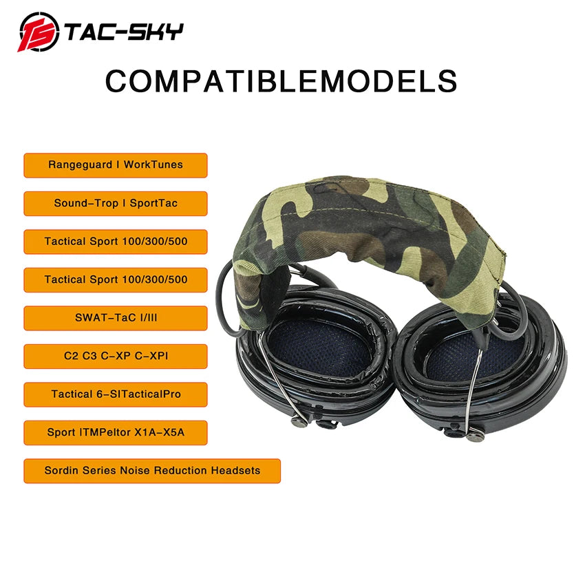 TAC-SKY Tactical Ear Pads: Silicone ear cups for electronic shooting, compatible with Comta/Sordin headphones