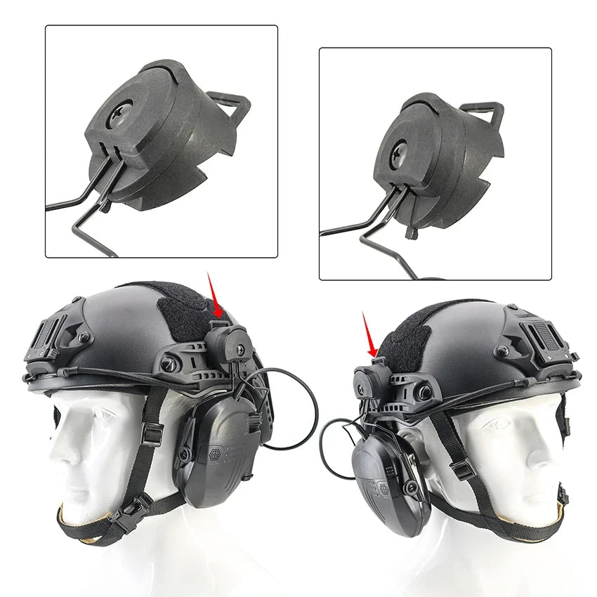 TAC-SKY Tactical Head-Mounted Shooting Noise-Canceling Ear Muffs Compatible with FAST Helmets  ARC Rails